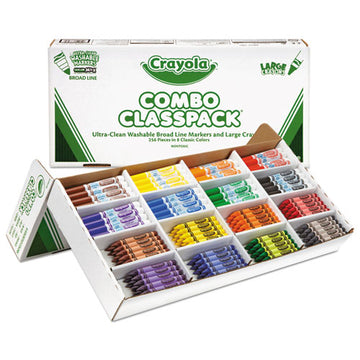 Crayola® Crayon And Ultra-clean Washable Marker Classpack, 8 Colors, 128 Each Crayons-markers, 256-box freeshipping - TVN Wholesale